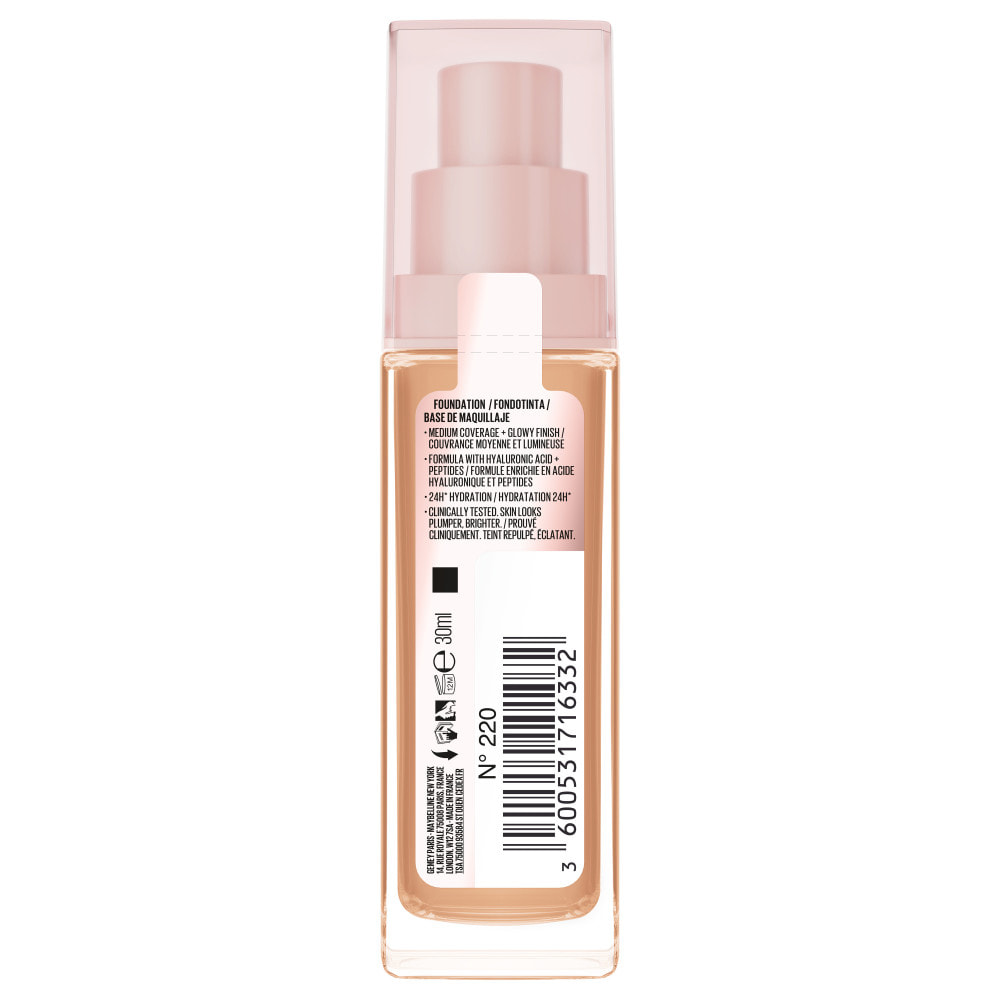 Maybelline New York Lifter Plump & Glow Foundation 220 30 ml