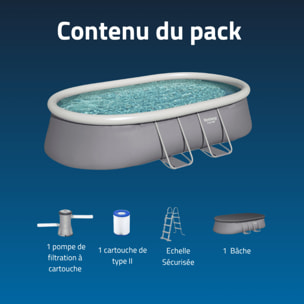 Bestway Piscine gonflable ovale Bestway Fast Set 488 x 305 x 107 cm grise
