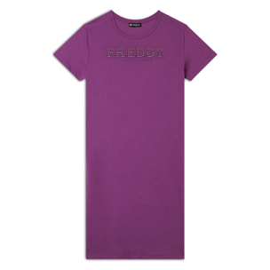 Vestito in jersey con perline dorate