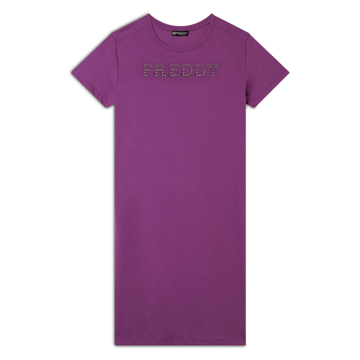 Vestito in jersey con perline dorate