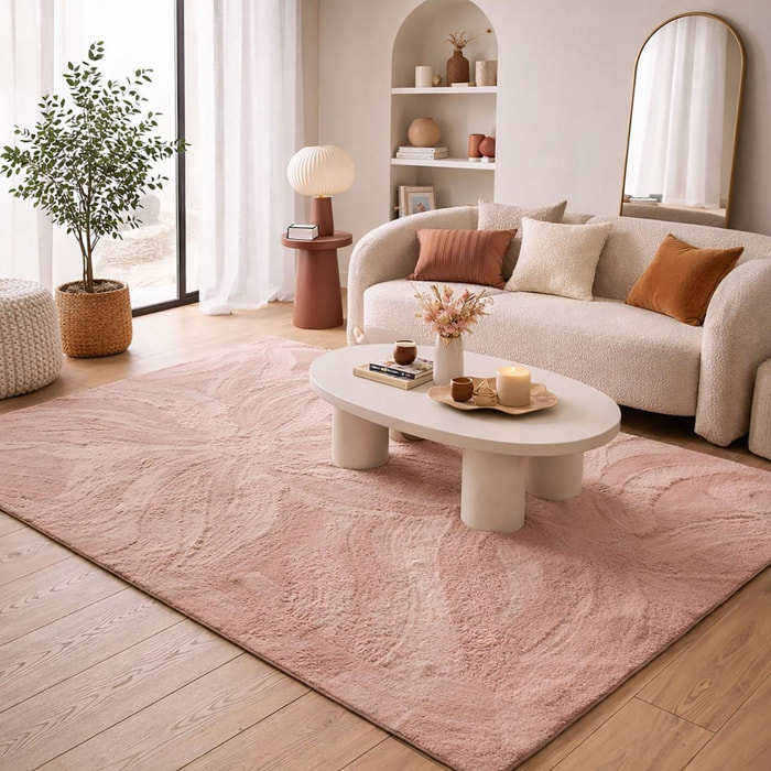 Tapis salon ultra doux, uni et lavable UNO, aussi idéal pour la chambre