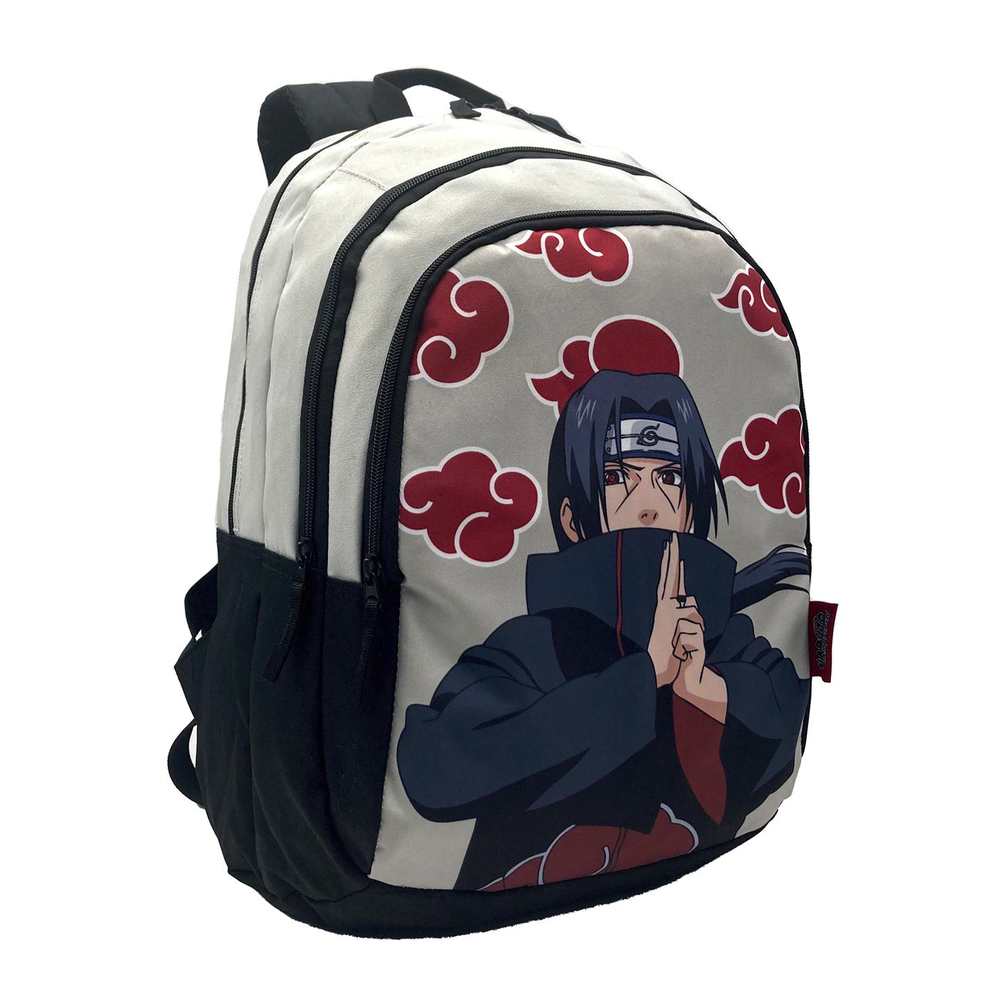 Naruto Itachi mochila primaria doble compartimento, de gran capacidad y adaptable a carro.