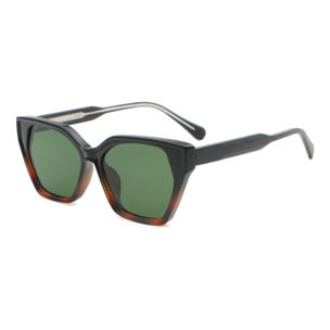 Gafas de sol OCEAN JAIPUR - Negro up y demi marrón down / Verde