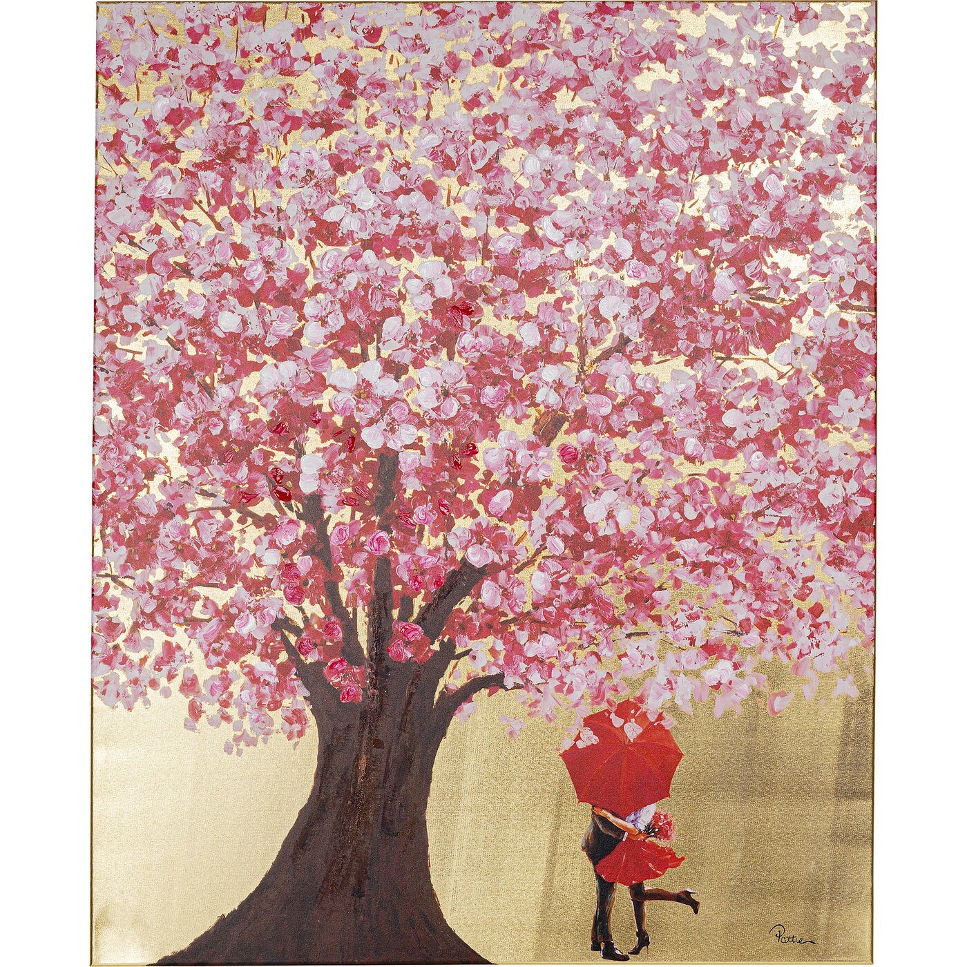 Tableau Touched fleurs couple 80x100cm Kare Design