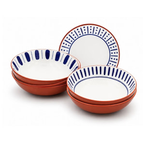 Lot de 6 assiettes creuses, SANTORIN