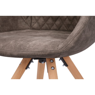 Set di 2 sedie Chadwick 100 in velluto grigio e legno