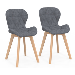 Chaises Gatsby en tissu et pieds bois