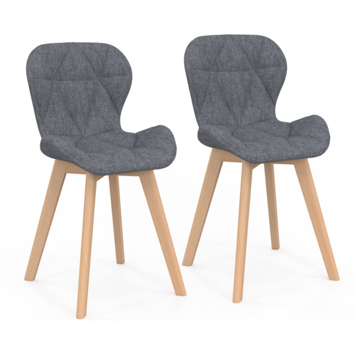 Chaises Gatsby en tissu et pieds bois