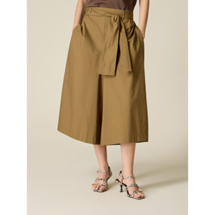 Oltre - Gonna pantalone con fusciacca - Verde militare
