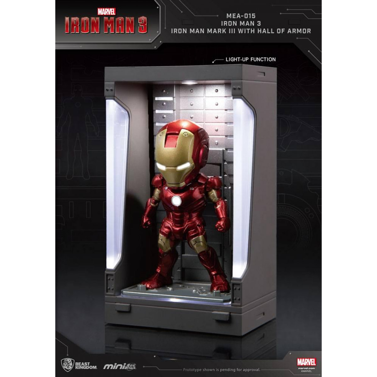 Iron Man 3 Statua Sala Delle Armature Mark Iii Figura 8cm Mini Uova Beast Kingdom