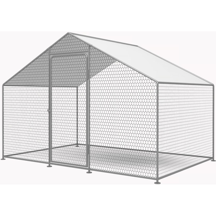 Enclos à poules 6 m² parc grillagé 2 x 3 x 2 M acier galvanisé