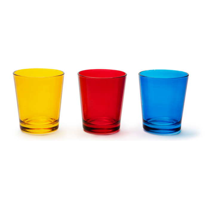 Set de 6 verres Excelsa – Portofino, Verre Multicolore Jaune Rouge Bleu