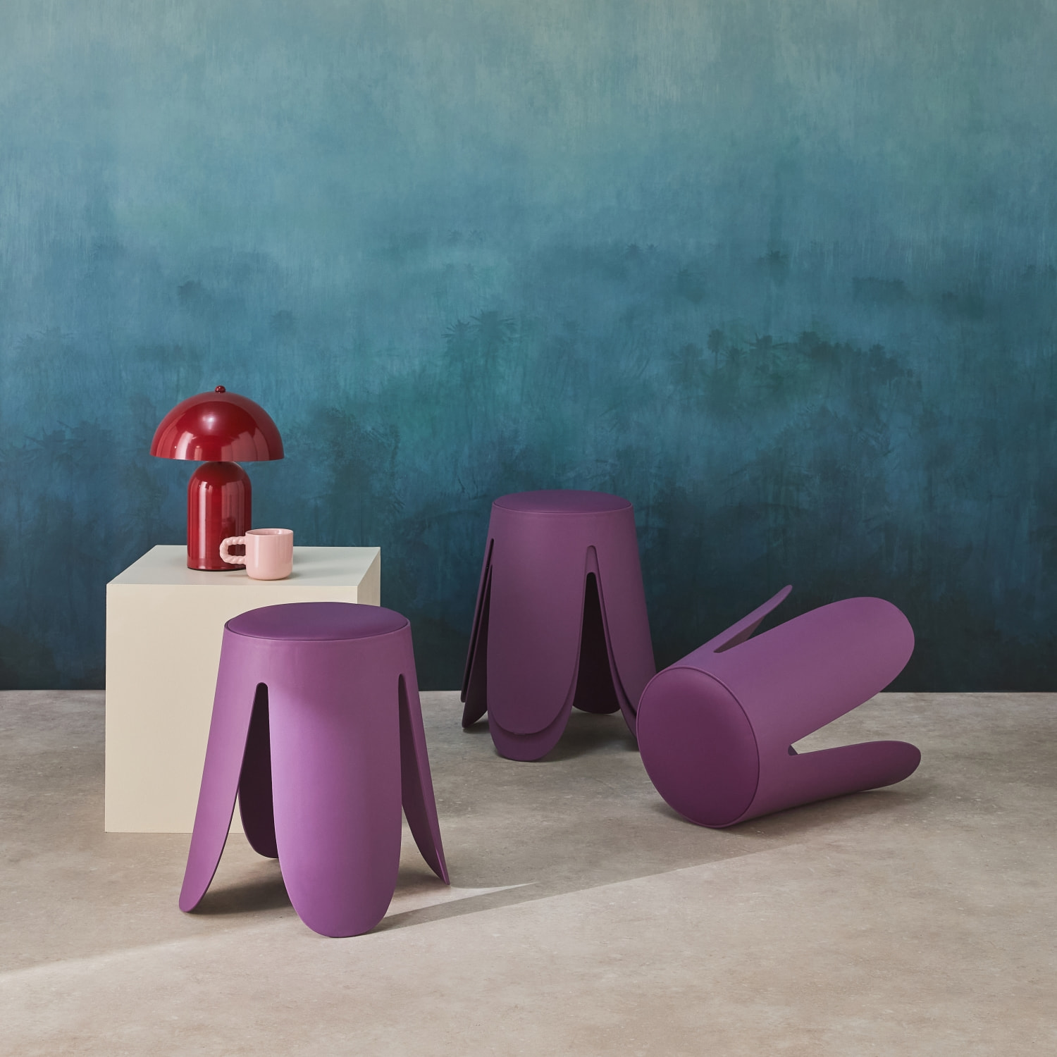 Tabouret empilable simili cuir (lot de 4) NIKI