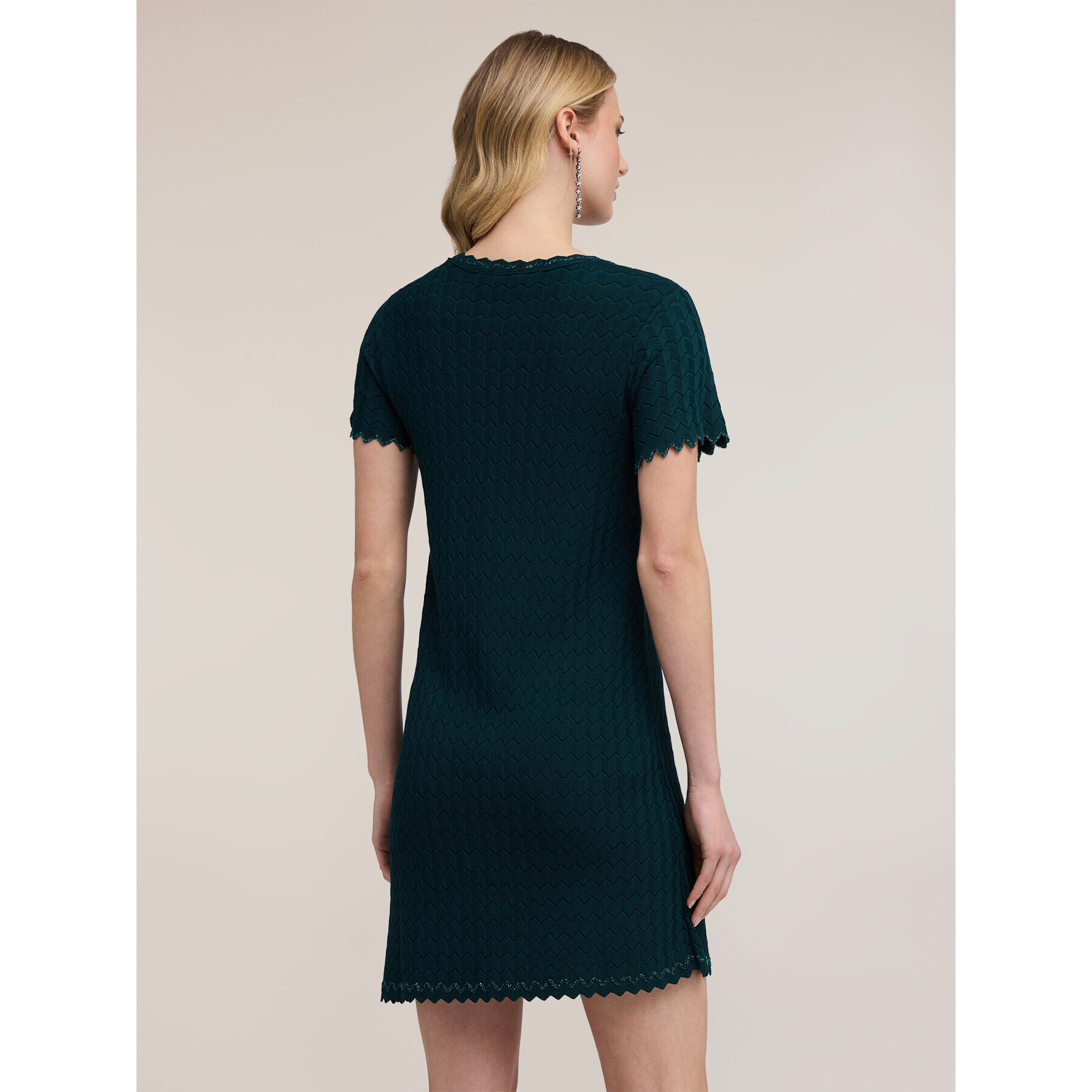 Motivi - Vestido de punto con trabajo de encaje - Verde