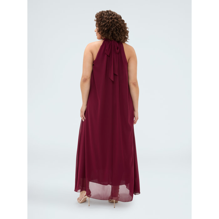 Fiorella Rubino - Vestito lungo Free scollo halter - Bordeaux