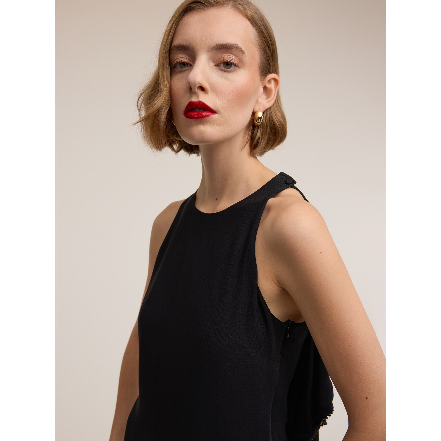 Motivi - Vestido largo con cut-out posterior - Negro