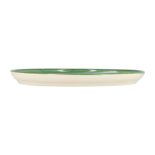 Lot de 6 assiettes à dessert en faïence verte 21cm CAPRIA