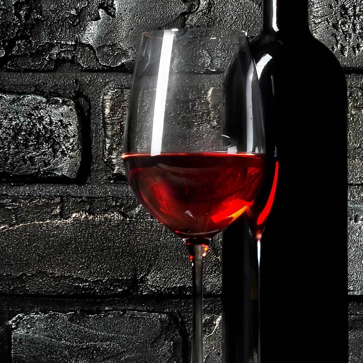 Affiche encadrée bouteille de vin rouge Affiche + cadre en métal - Noir