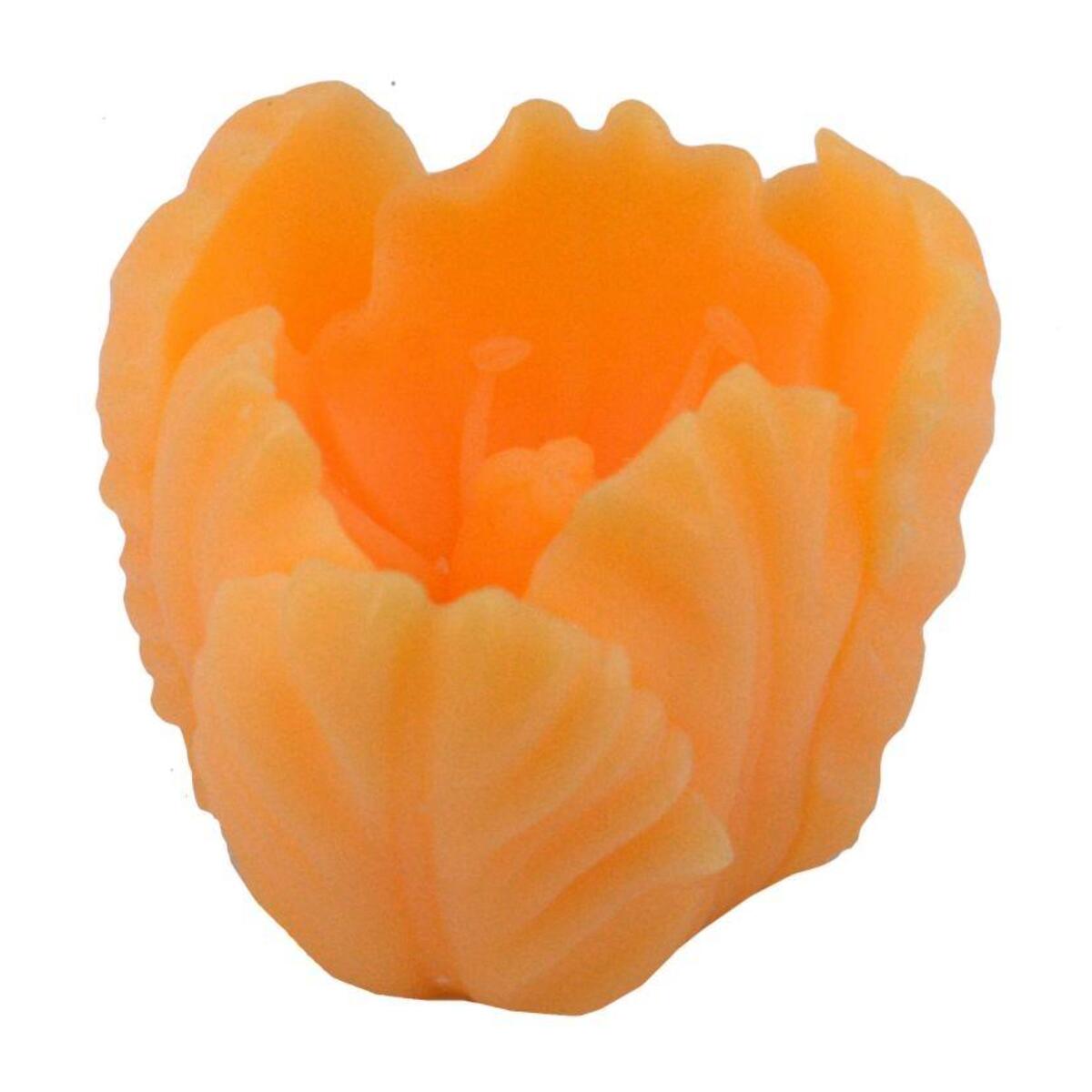 Candela con led a forma di tulipano arancione cmø9h8