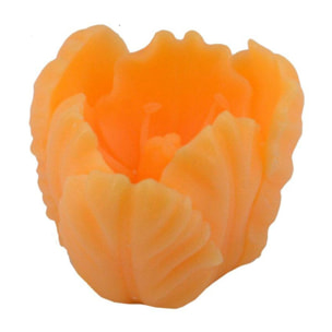 Candela con led a forma di tulipano arancione cmø9h8