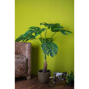 Monstera Con Vaso. Altezza 110 Cm - Pezzi 1 - 25X110X15cm - Colore: Verde - Bianchi Dino - Piante Artificiali