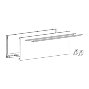 Profilé latéral de tiroir AvanTech YOU, hauteur 187 mm x NL 350 mm, Argent, gauche et droite - HETTICH - 9353355