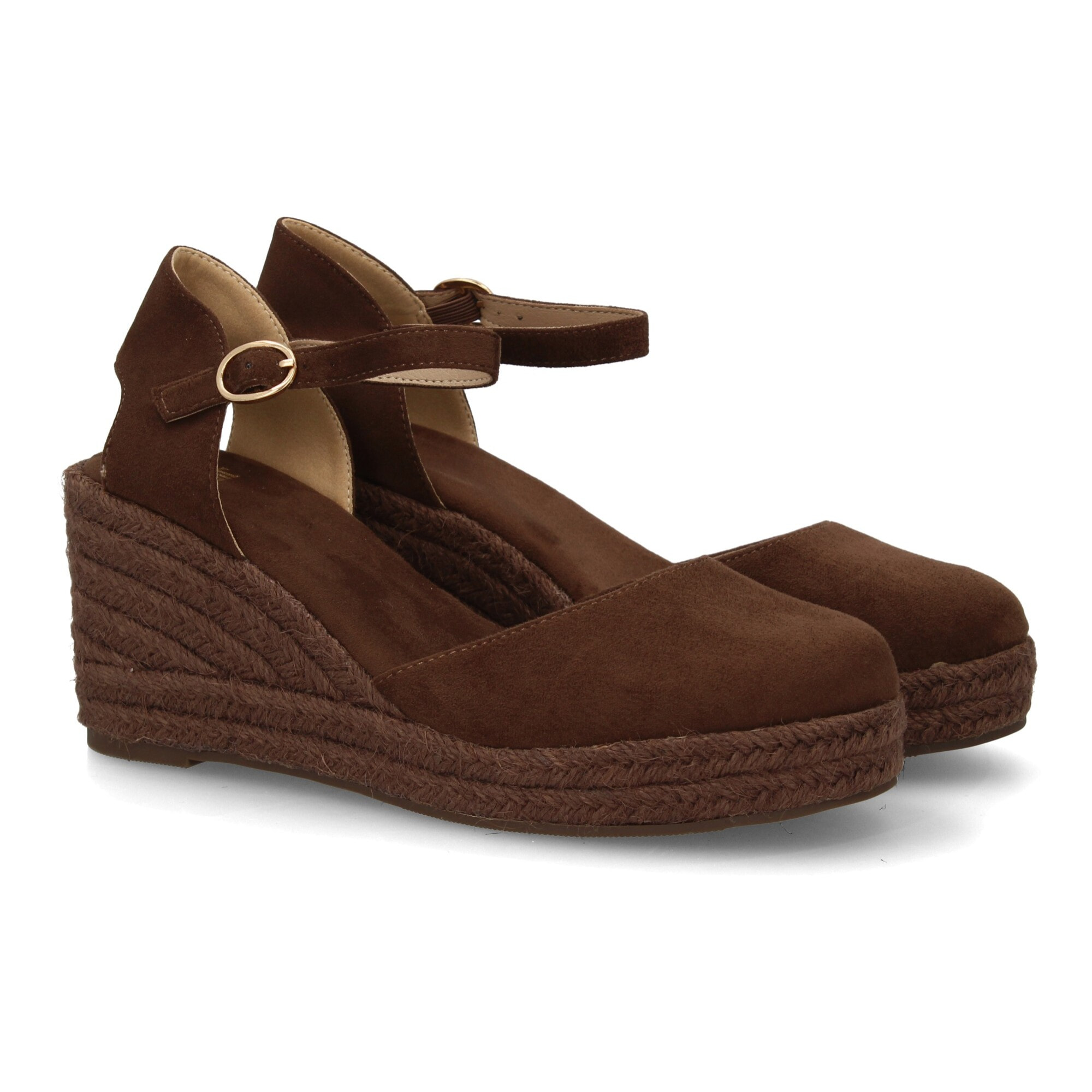 Sandalia de cuña de yute para mujer, comodas y elegantes diseño moderno con el yute en el mismo tono