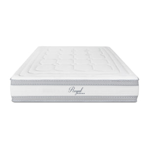 Matelas Royal 5*, 24 cm Mémoire de Forme & Mousse Hypersoft, Soutien Medium, Aération Optimale