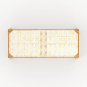 Banc 2 places en bois de chêne massif et cannage - Kappa