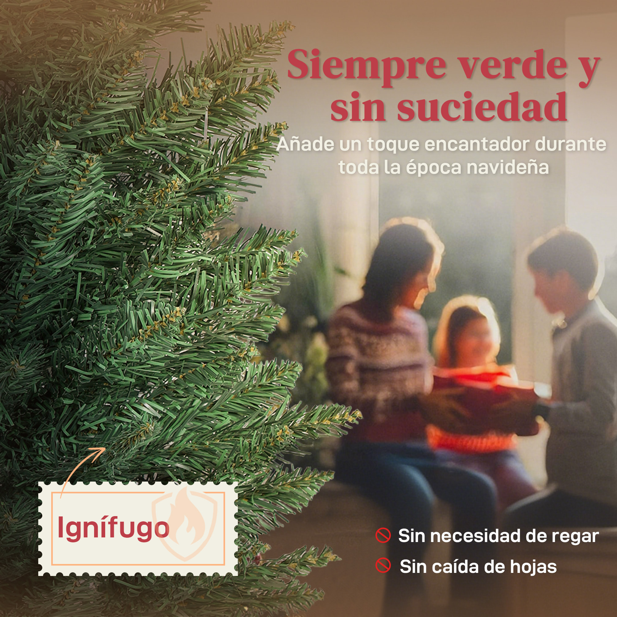 Árbol de Navidad Estrecho 180 cm, Árbol de Navidad Artificial con 321 Ramas, Soporte Metálico, Fácil de Montar, Decoración para Interior, Hogar, Oficina, Verde