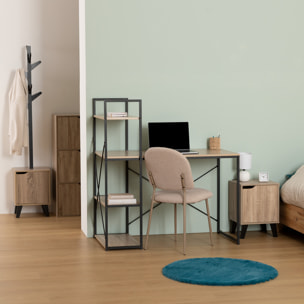 Bureau avec étagères "Aliaj" effet chêne naturel