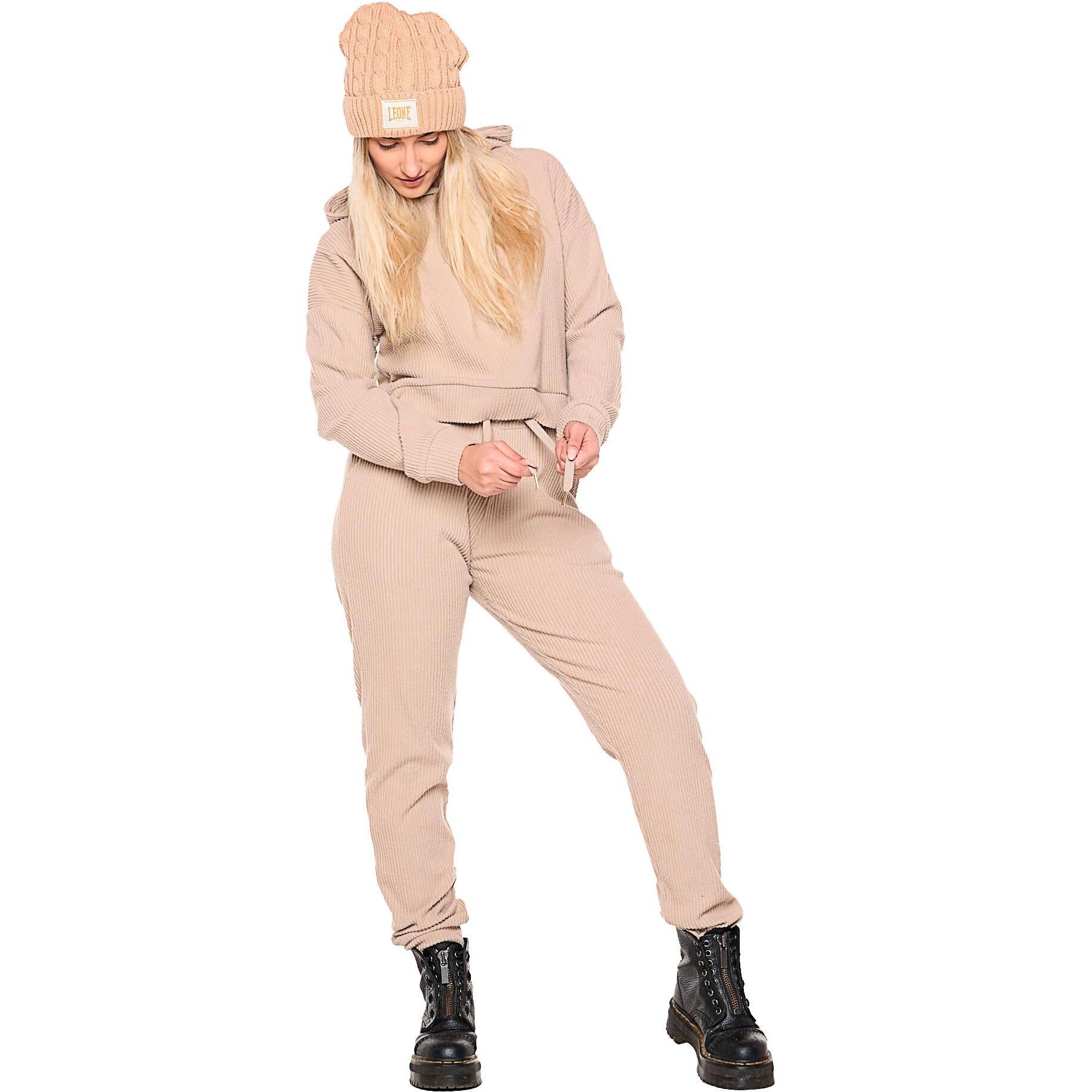 Pantalón de invierno de mujer de canalé con puños 'Relaxed'