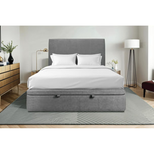 Sommier Coffre en toile nattée  - Grand coffre et ouverture facile - Montage rapide, adapté à tous les matelas - Hauteur Totale de 39cm - Finition soignée - 2 places