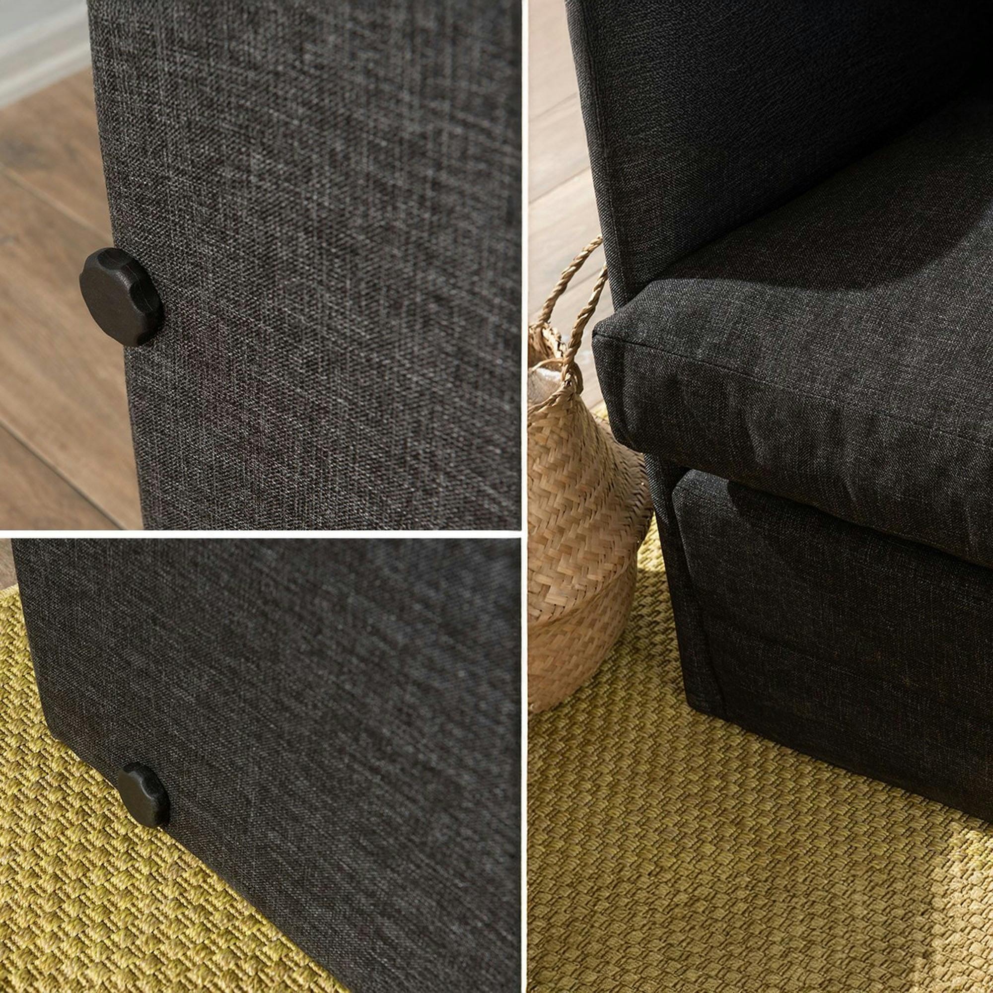 Canapé-lit en lin gris foncé, 2 personnes 140 cm ORURO