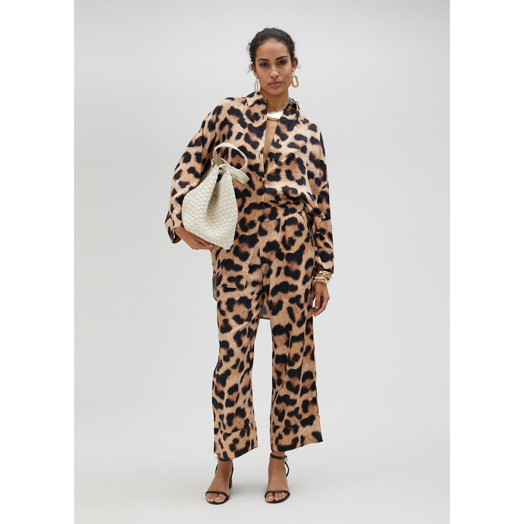 Pantaloni stampa animalier palazzo