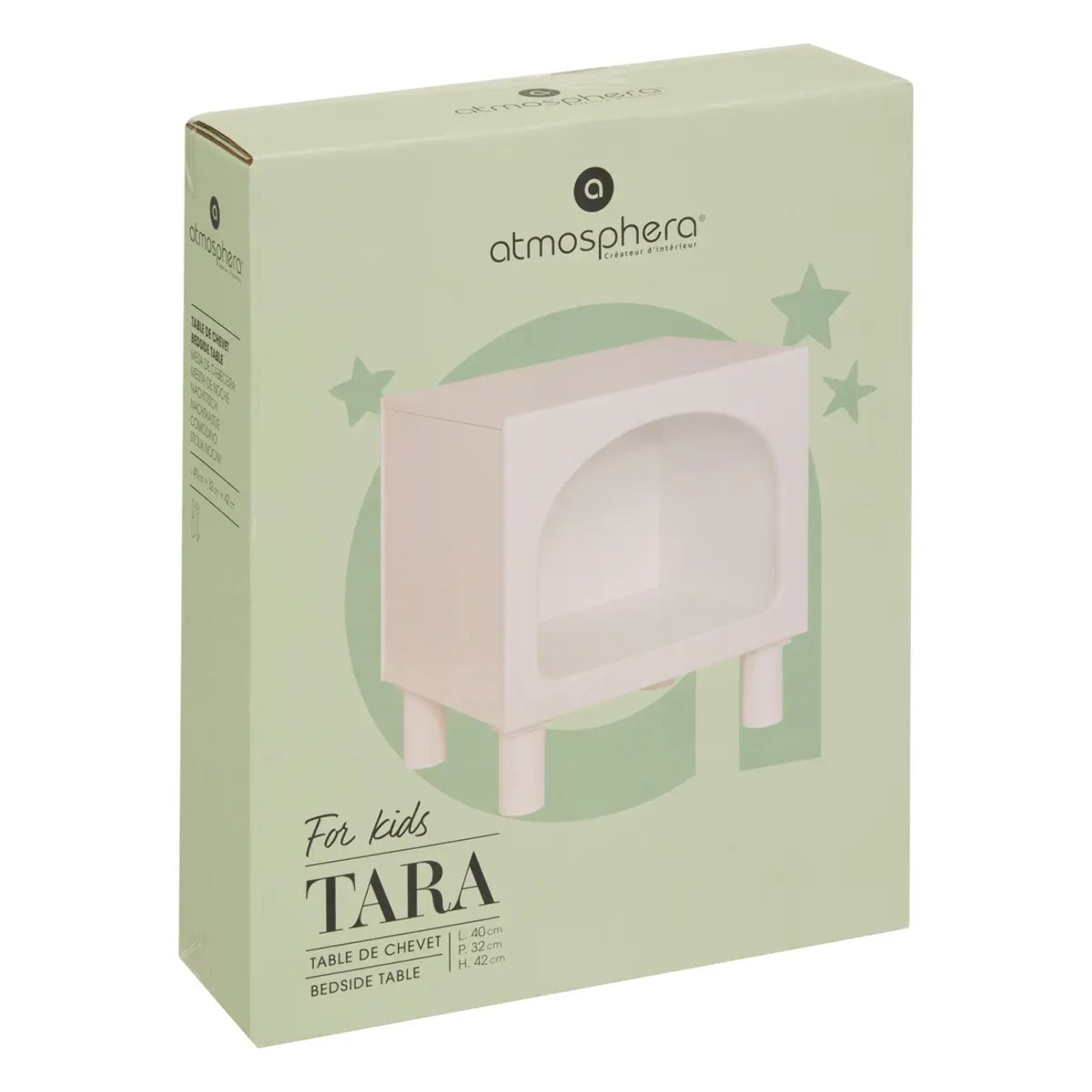 Chevet 1 compartiment "Tara" blanc 42x40x32cm