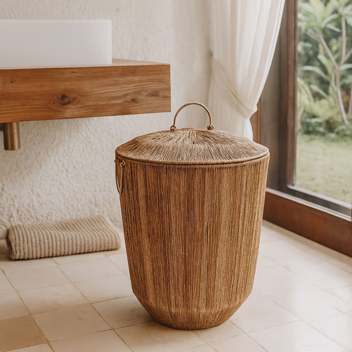 Panier en jute avec couvercle et poignées 45cm SIBU