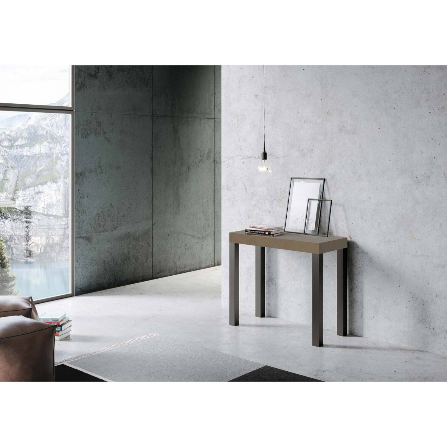 Consolle allungabile 90x40/196 cm Everyday Small Tortora telaio Antracite