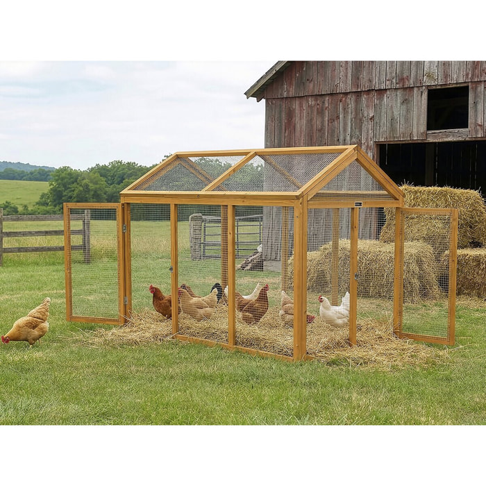 Enclos extension en bois pour poulailler "Coco" - 6 poules - Marron