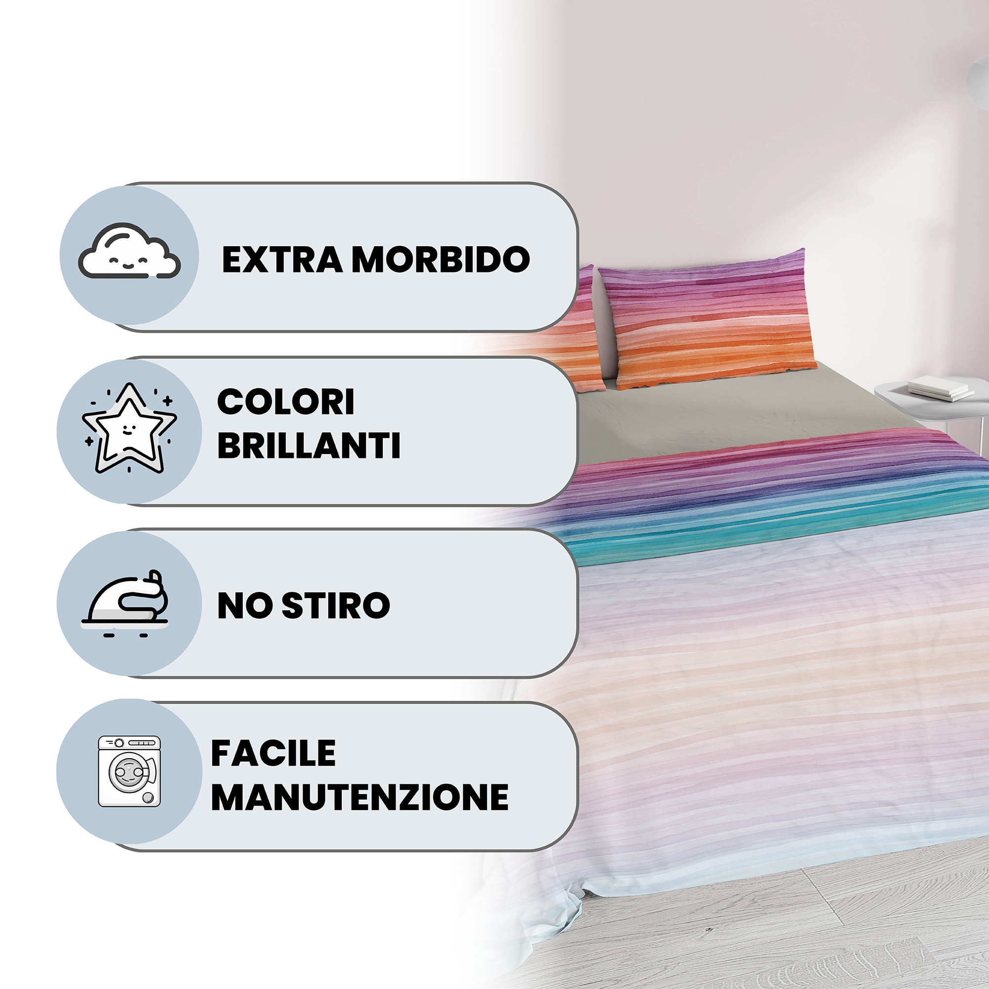 COMPLETO LETTO FANTASY MATRIMONIALE - 100% MICROFIBRA