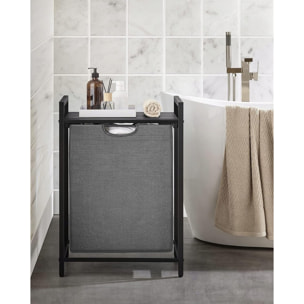 Cesto Biancheria Loft con Ripiano e Sacco Estraibile Grigio