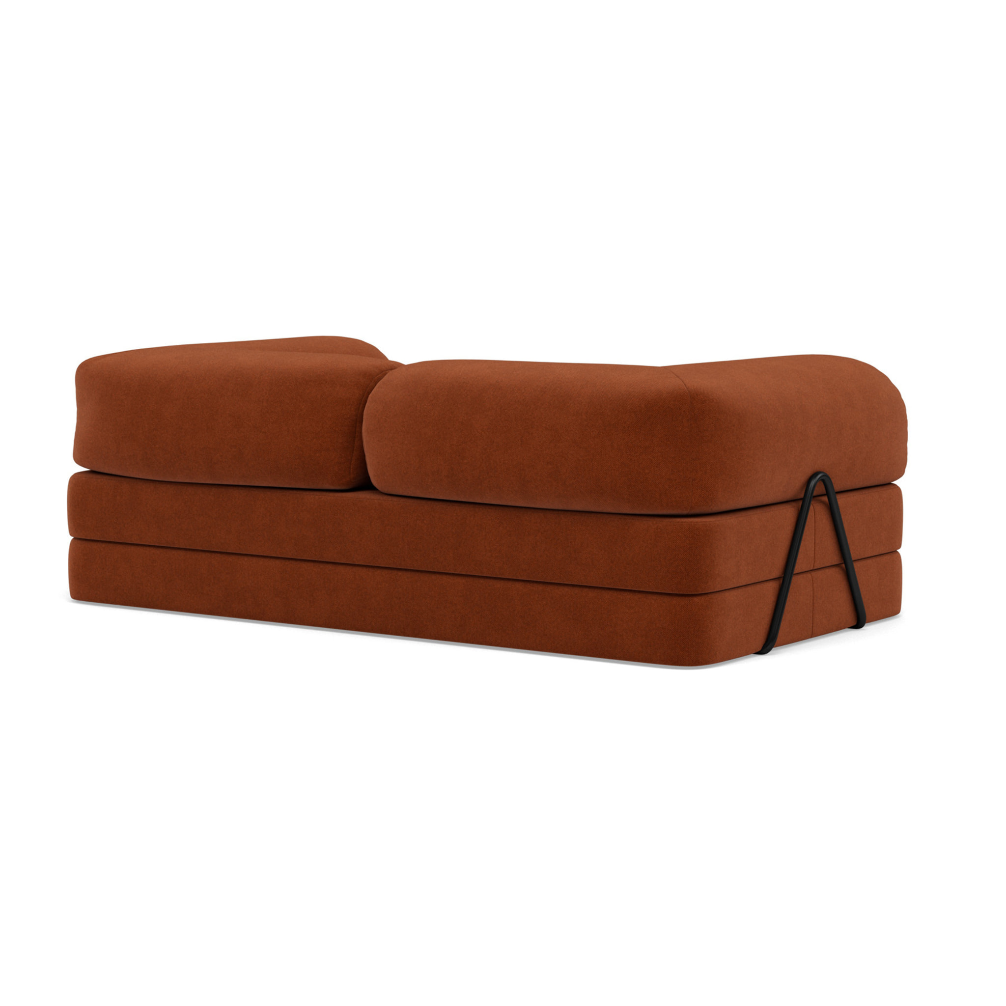 Nebula - Canapé 3 places convertible en velours texturé - Terracotta