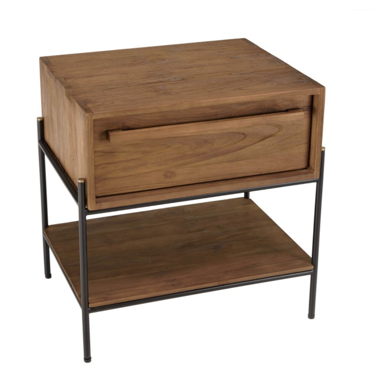SIXTINE - Table de chevet 1 niche bois de teck recyclé