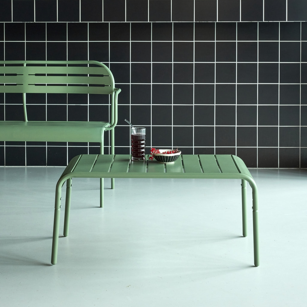 Table basse de jardin rectangulaire acier  AMÉLIA