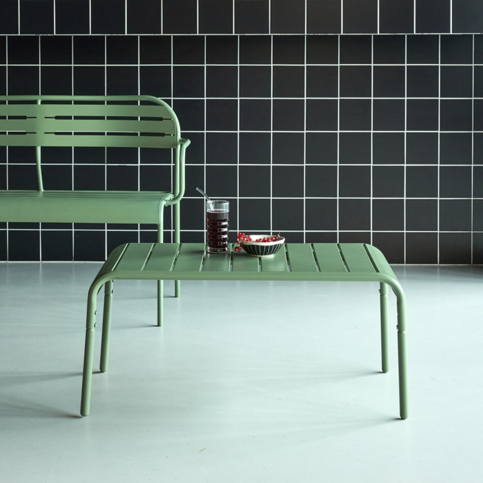 Table basse de jardin rectangulaire acier  AMÉLIA