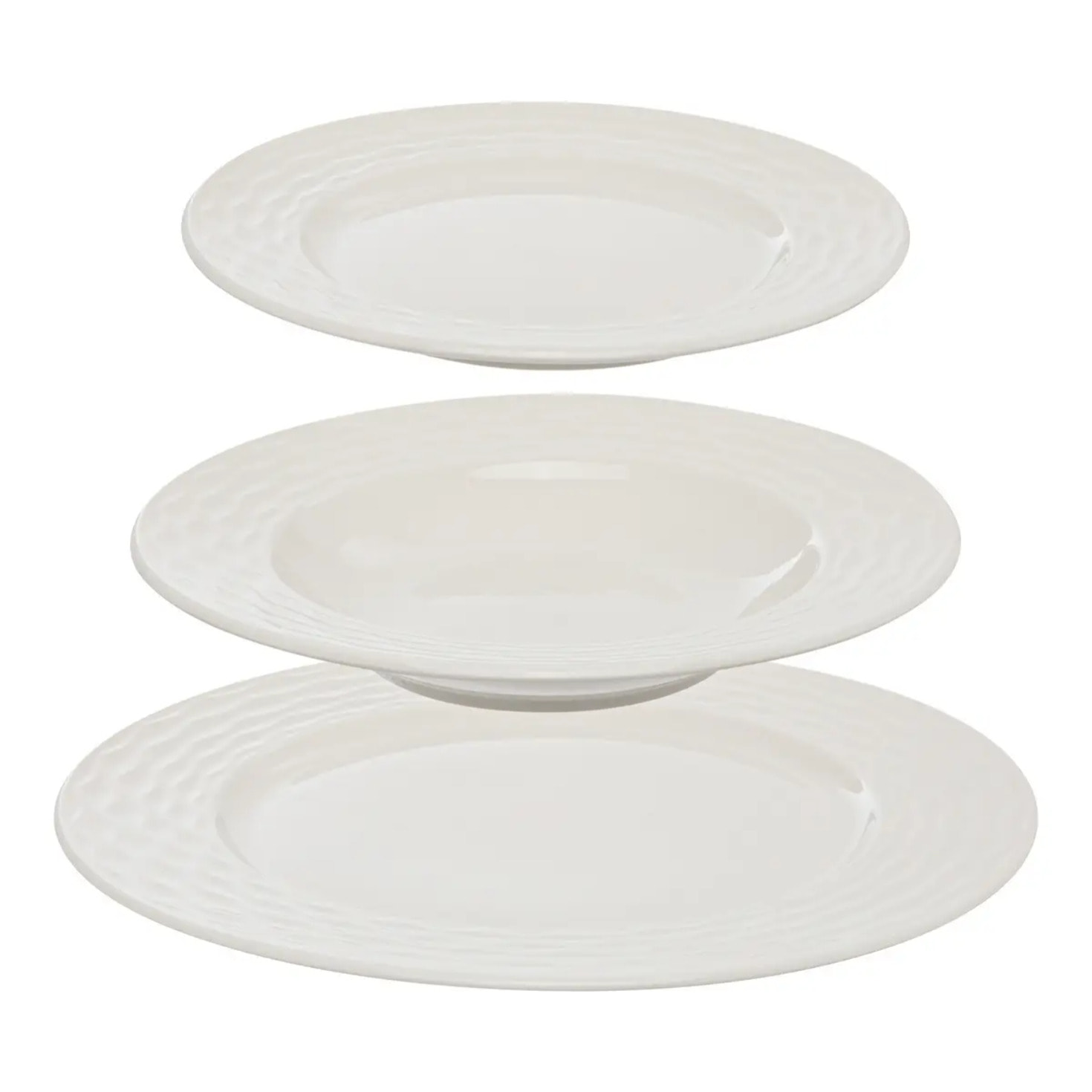 Service de table Paloma 12 pièce(s) blanc D27,2xH2,2cm