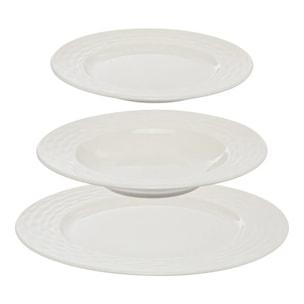 Service de table Paloma 12 pièce(s) blanc D27,2xH2,2cm