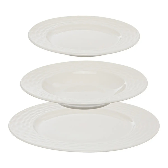 Service de table Paloma 12 pièce(s) blanc D27,2xH2,2cm