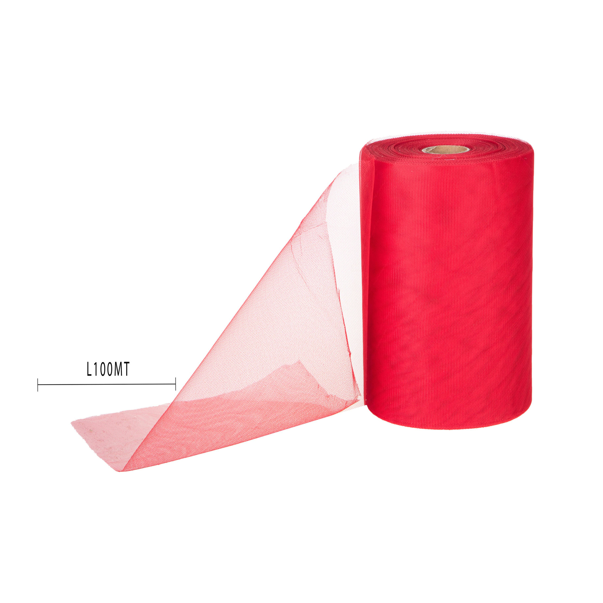 Tulle Rotolo 25 Cm 100 Mt - Pezzi 1 - 5X20X5cm - Colore: Rosso - Bianchi Dino - Decorazioni Varie