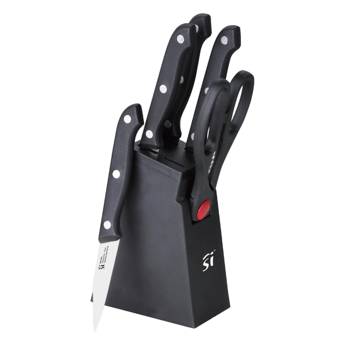 Juego de 4 cuchillos + tijeras + tacoma bonn acero inoxidable san ignacio